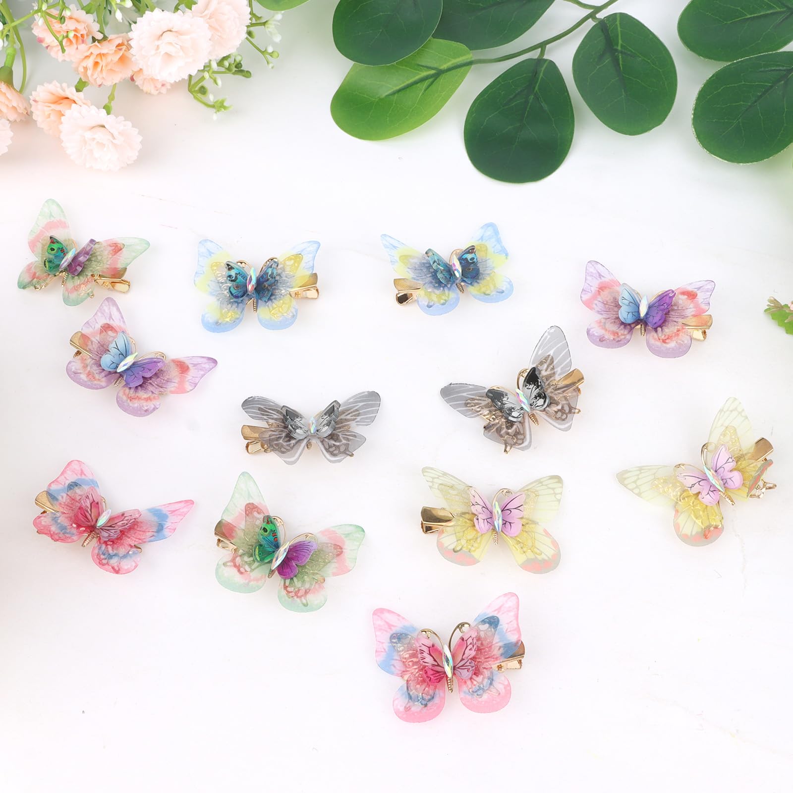 Padorul 12Pcs Butterfly Hair Clips - Image 4