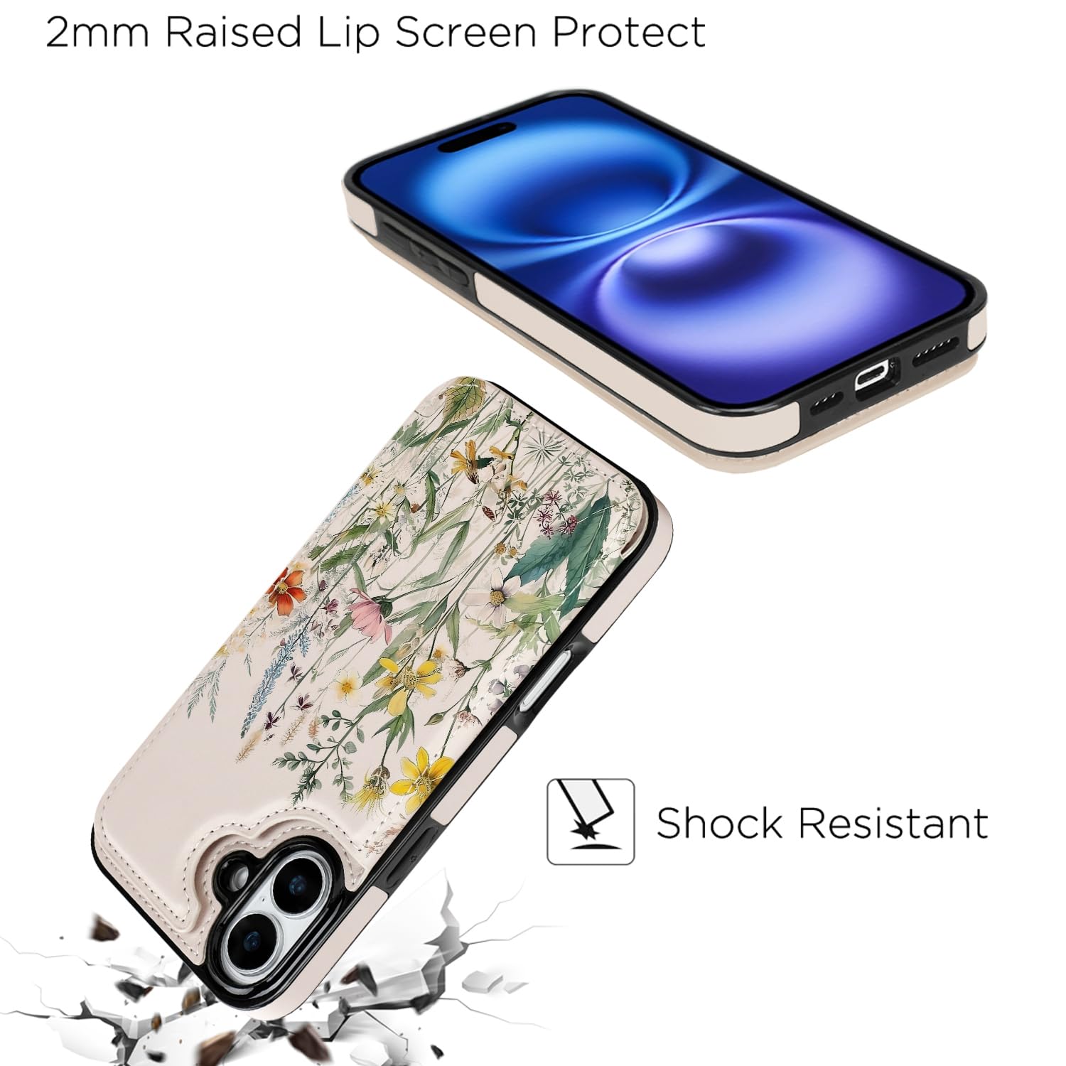 UCOLOR Brieftaschen-Hülle Für IPhone 16 Pro – Mit Kartenhalter, RFID-Schutz & Ständerfunktion