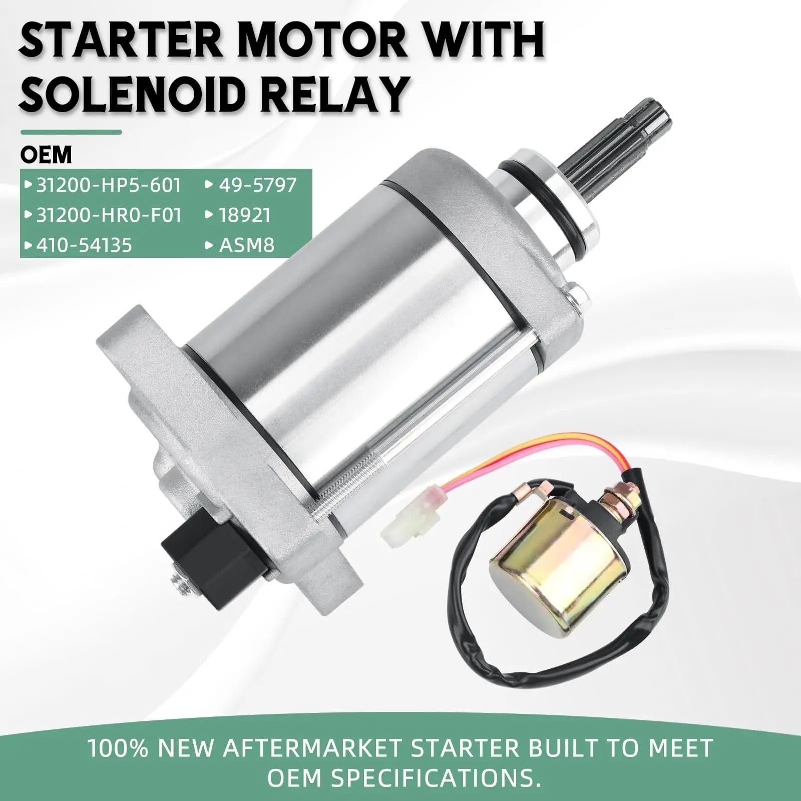 Relè Solenoide Avviamento Moto Compatibile con Rancher 420 TRX420 2007-2019 per Foreman 500 TRX500 2012-2019 Relè Solenoide Motorino di Avviamento 31200HP5601 31200HR0F01