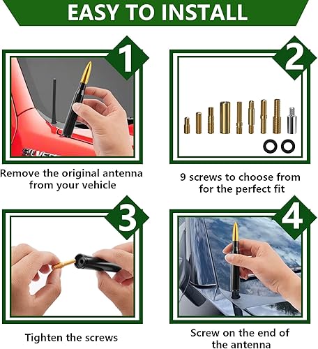 Miniatura 6 de Jimtyee Antena de repuesto para camioneta de automóvil para Chevy Silverado 1500 2500 3500 HD Ford F150 F250 F350 GMC Sierra 1500 2500 3500