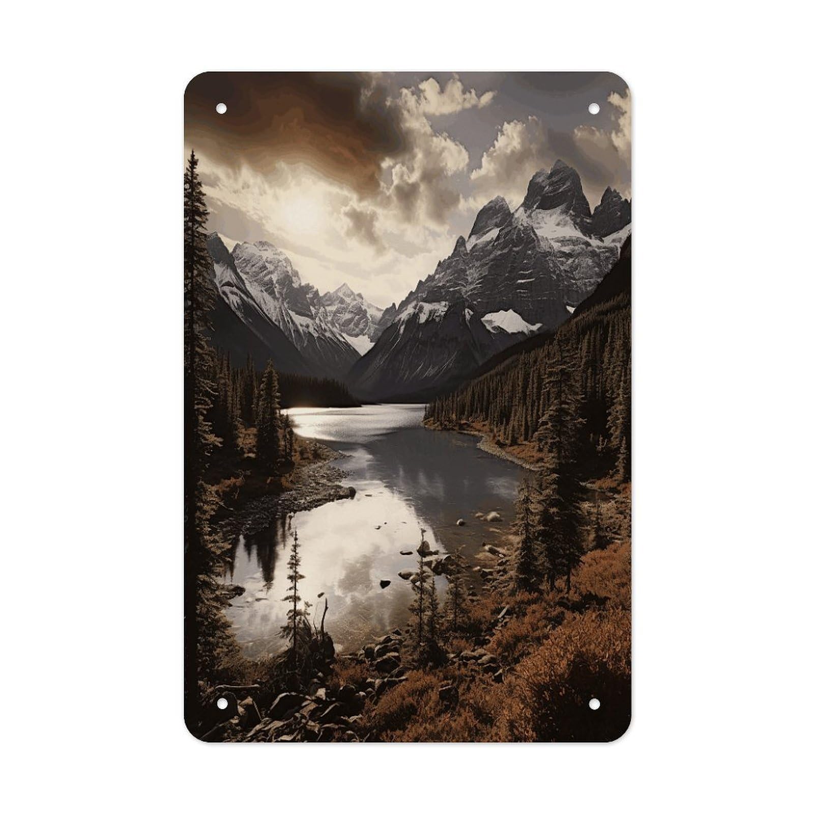 Landscape Metal Tin Sign Funny Vintage Metal Signs Metal Art Poster Man Cave Decor Retro Tin Sign for Home Office Kitchen Bar Cafe Garden Wall Decor 11.8 X 7.9 Inch