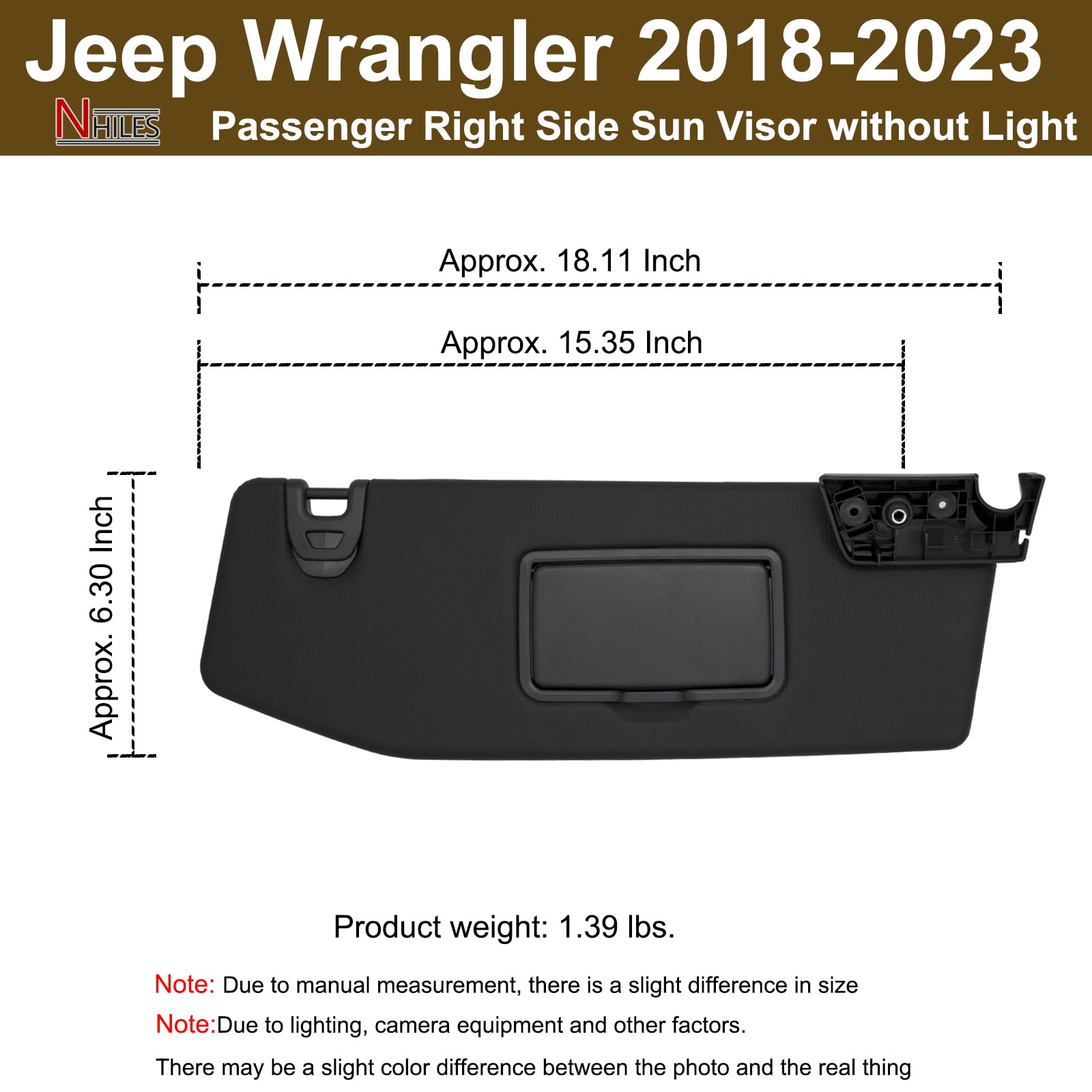 ジープ　ＪL ラングラー　サンバイザー　助手席側　新品 Amazon | NHILES 運転席&助手席側サンバイザー 2018-2023 ジープ