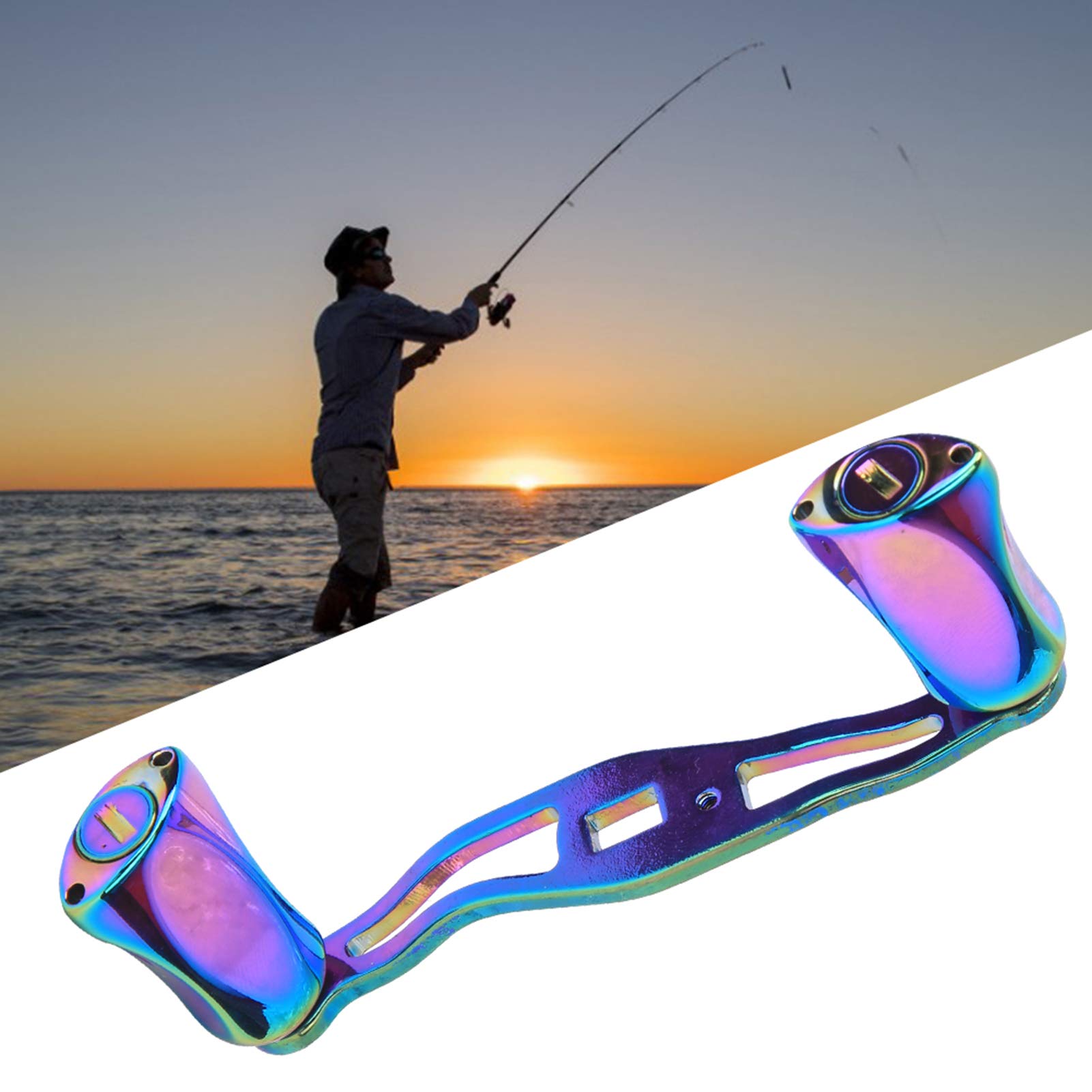 poignée de Moulinet de pêche, Bouton d'alimentation en métal de qualité supérieure, Bras à Bascule coloré et Durable, Accessoires de Remplacement pour la Modification de
