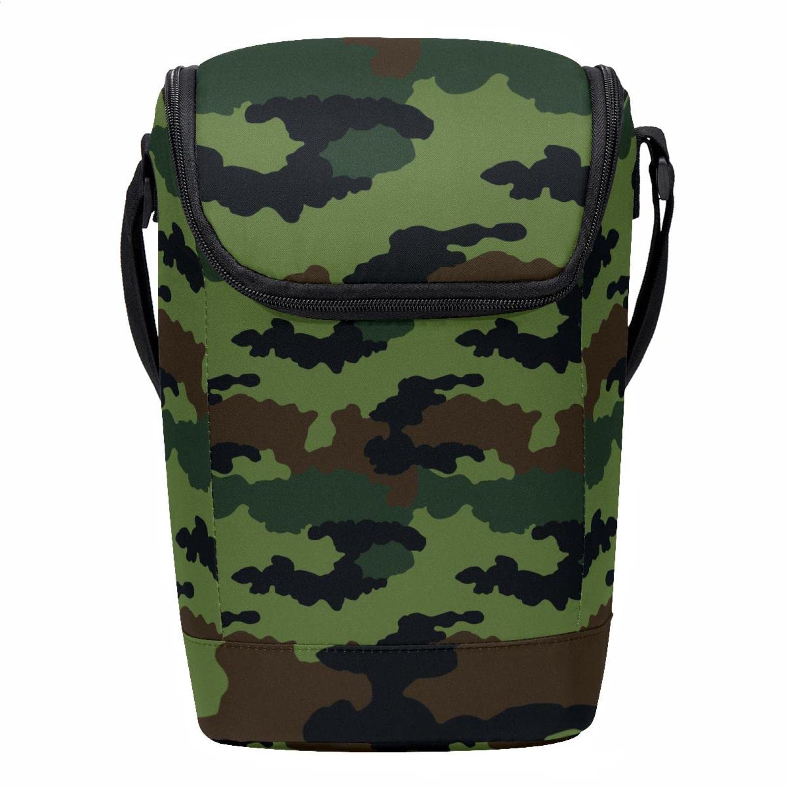 Lonchera grande de camuflaje oscuro que soluciona el transporte de comidas
