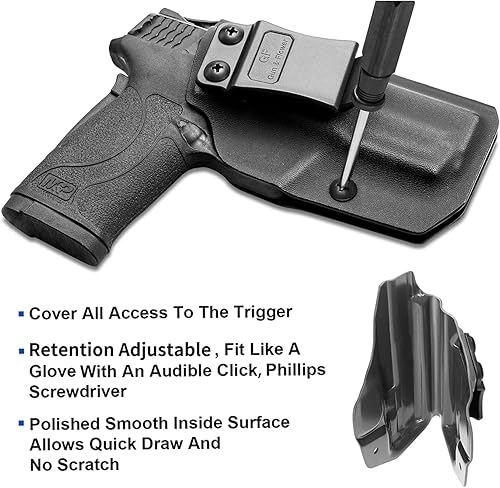 Miniatura 3 de M&P Shield - Funda EZ de 0.354in, funda IWB KYDEX para pistola S&W MP Shield de 0.354in EZ solamente, funda interior oculta para hombres y mujeres,