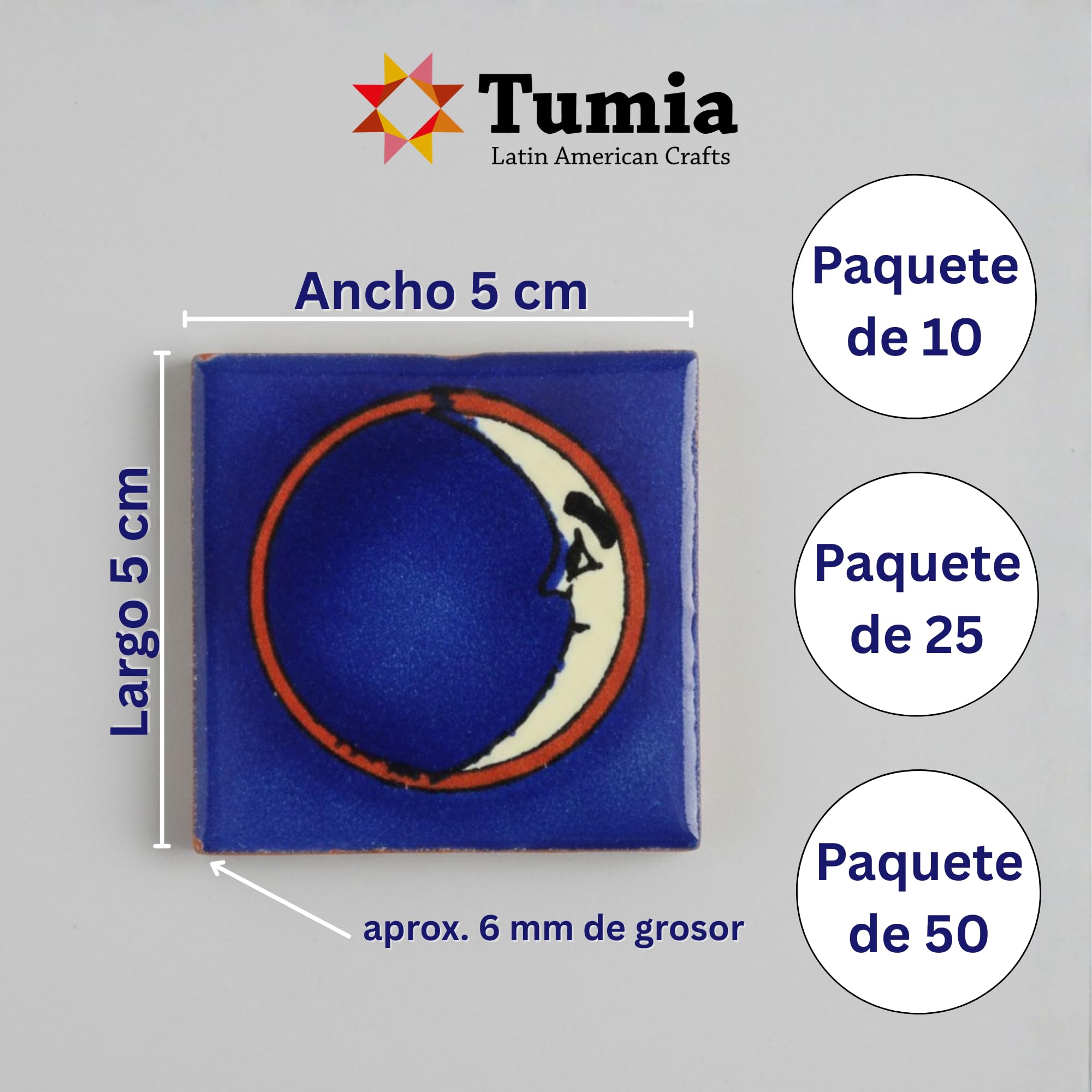 Tumia LAC - Azulejos Talavera Mexicanos Artesanales Estilo Bella - Ceramica para Manualidades y Salpicadero Cocina Bano - Azulejo individual