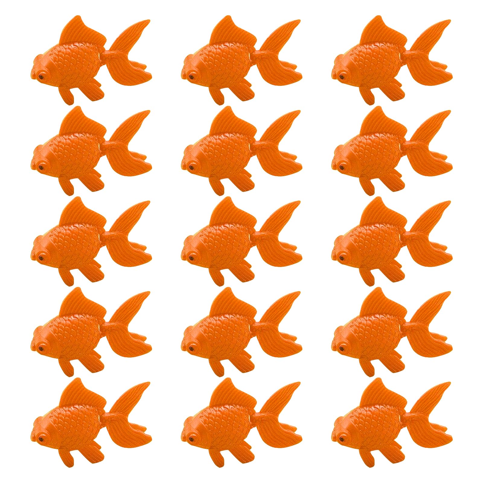 FUIPVGI 15 Pcs Artificial Aquarium Fishes Artificial Moving Fishes Plastic Artificial Floating Fishes Lifelike Fish Ornament Fake Fish Ornament Decor Tank Terrarium Decoration for Fish Tank (Orange)