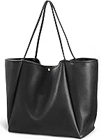 Hoxis Oversize PU Leather Tote Bag for Women - Extra Large 22x15 Weekender Travel Shopper Handbag