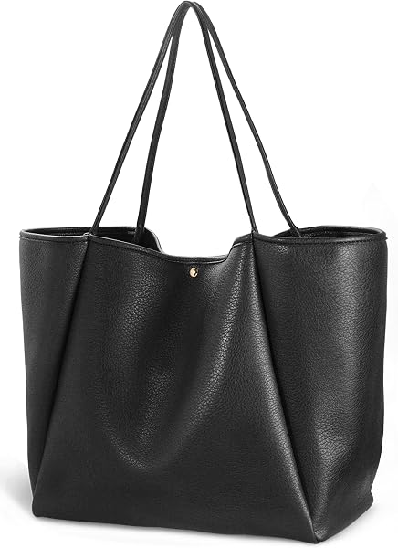 Close-up of the HOXIS Oversize Tote's vegan leather texture and sturdy strap attachment point.