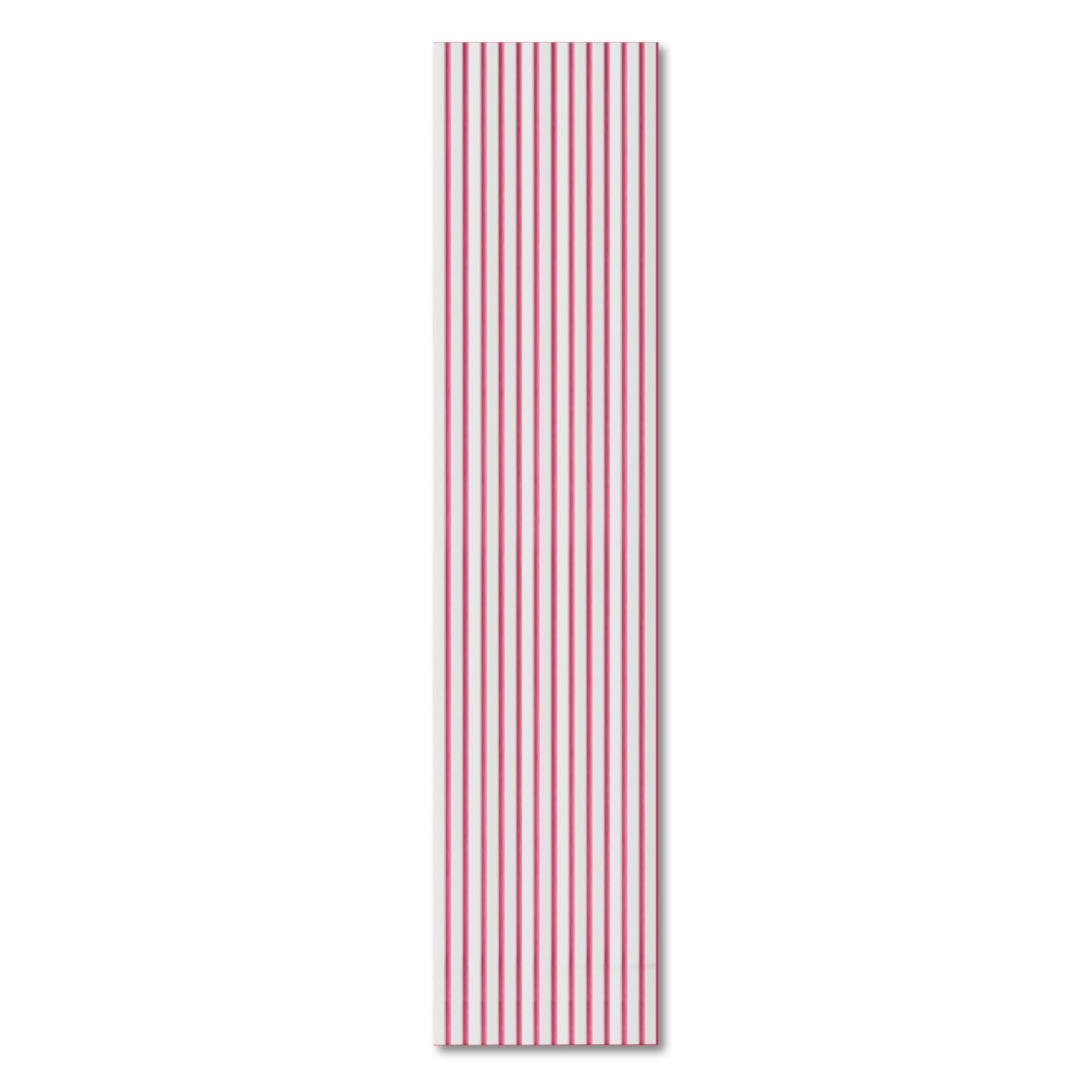 KAISER plastic® Akustikpaneele | Farbe: pink/weiß | Wandpaneele in verschiedenen Formaten | Deko Wohnzimmer | Wanddeko in Pastellfarbe | Akustik Paneele Wand | Lamellenwand (240 x 60 cm - 2STK.)