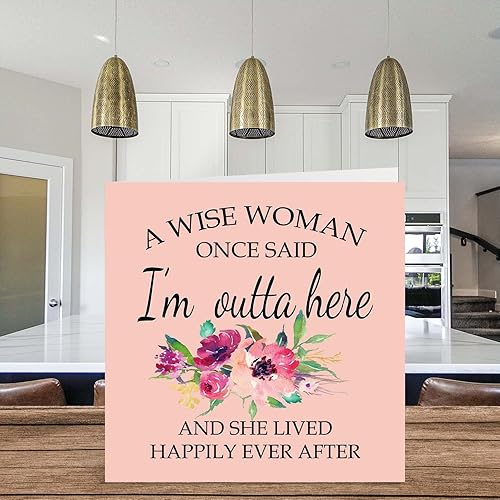Miniatura 3 de Tarjeta de jubilación para mujeres y ella, A Wise Woman Once Said I'm Outta Here, tarjetas divertidas y divertidas para compañeros de trabajo o