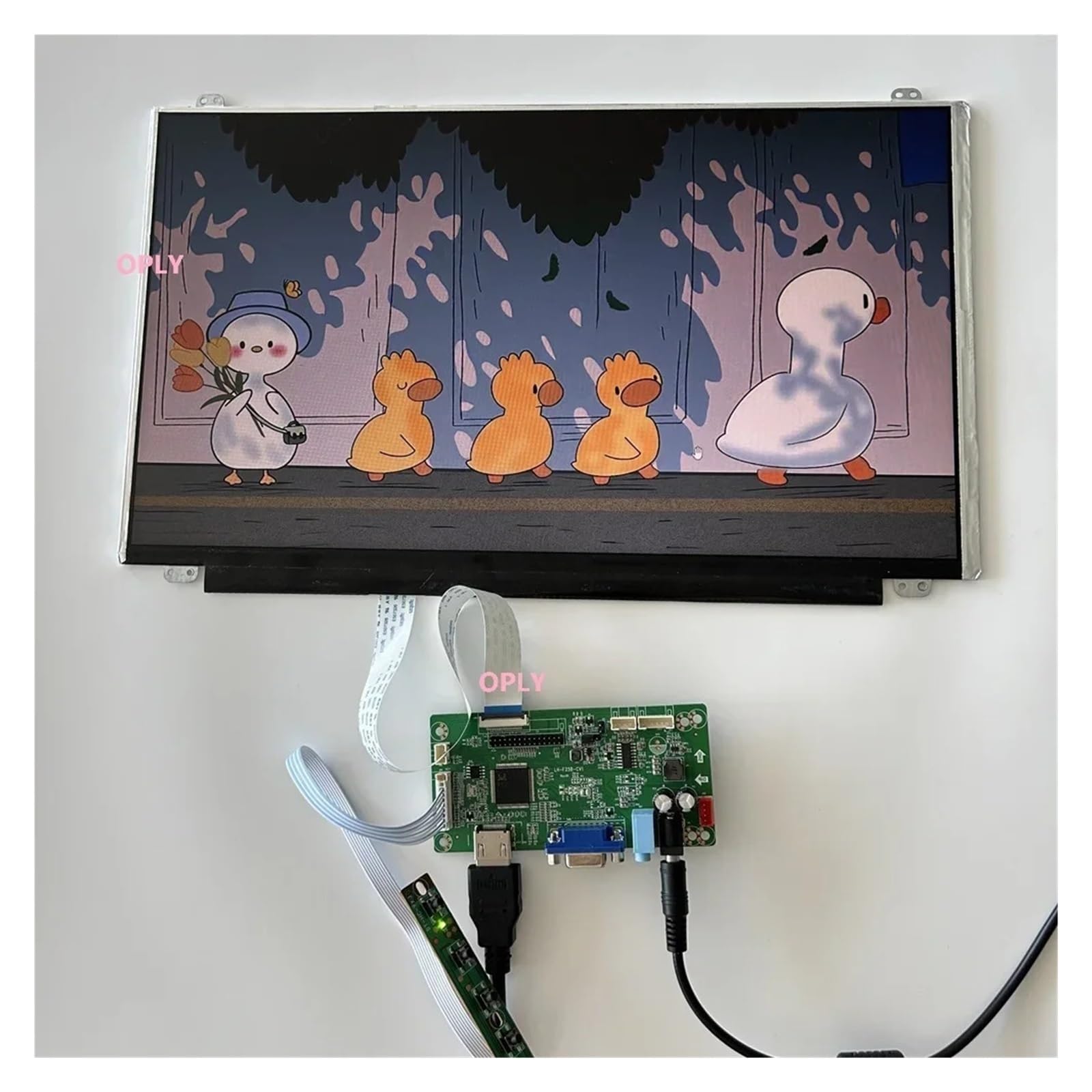 Pannello Monitor IPS EDP Schermo PC PS X360 Lap Raspberry Kit Driver EDP Da 15,6 Pollici | Scheda controller 1920X1080 VGA compatibile con HDMI(Only panel)