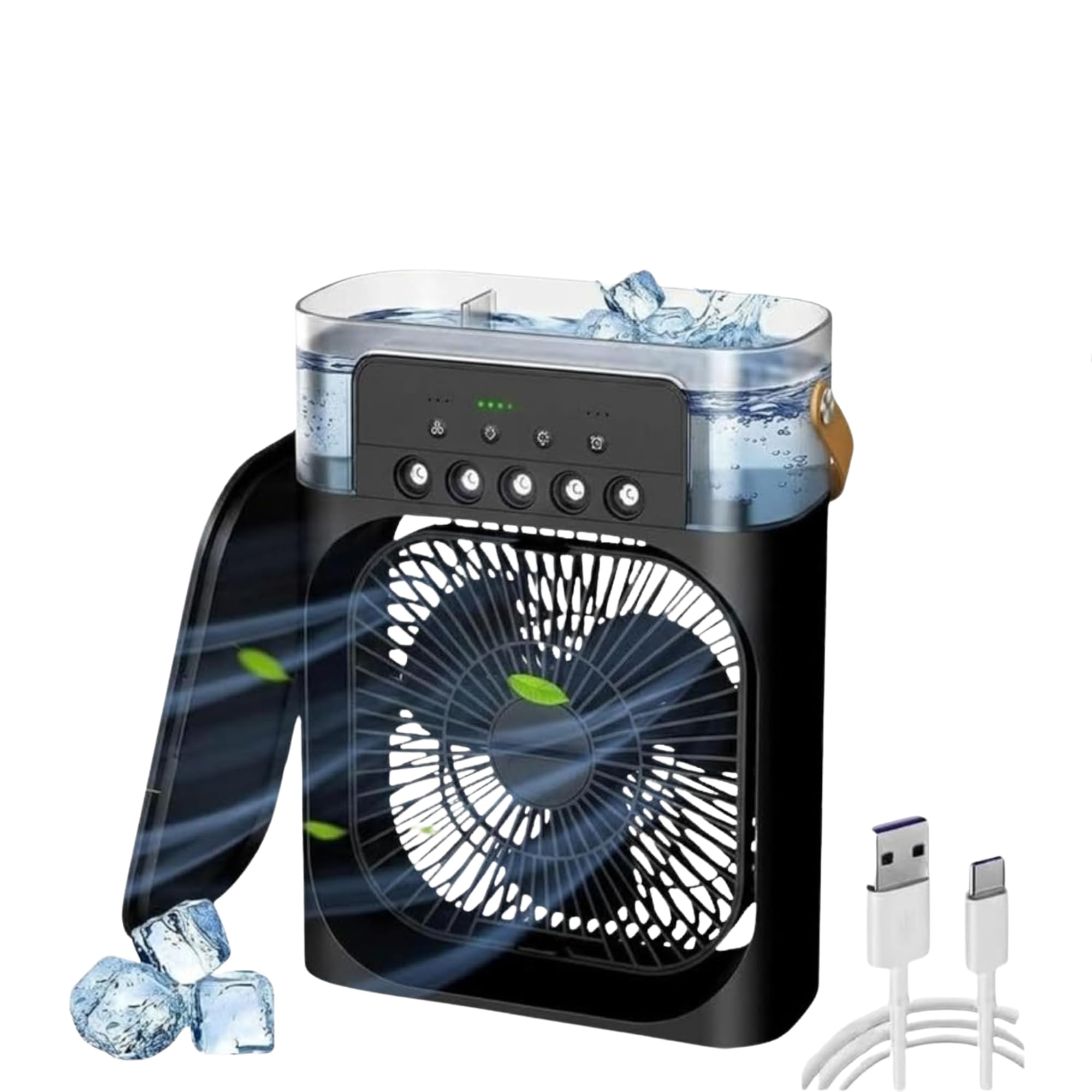 Drumstone TopRated 𝟏𝟓𝐘𝐫 𝐖𝐚𝐫𝐫𝐚𝐧𝐭𝐲 Portable Air Conditioner Fan, Mini Evaporative Air Cooler with 7-Color LED Light, 3 Wind Speeds and Spray Modes for Office, Dorm and Travel – Black-picture-26