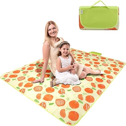 Amazon Co Jp レジャーシート 防水 厚手 ピクニックシート 4 6人用 0 145cm 洗える 厚手 快適な座り心地 軽量 簡単なお手入れ 運動会 遠足 アウト活動 ピックニック キャップ 花見 防災 かわいい おしゃれ 虹 グレープフルーツ花柄 グリーン スポーツ アウトドア