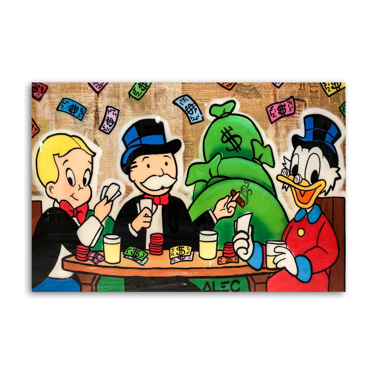 Alec-Monopolys Playing Cards Canvas Art Poster And Wall Art Picture Print Modern Family Bedroom Decor Posters 16x24inch(40x60cm)