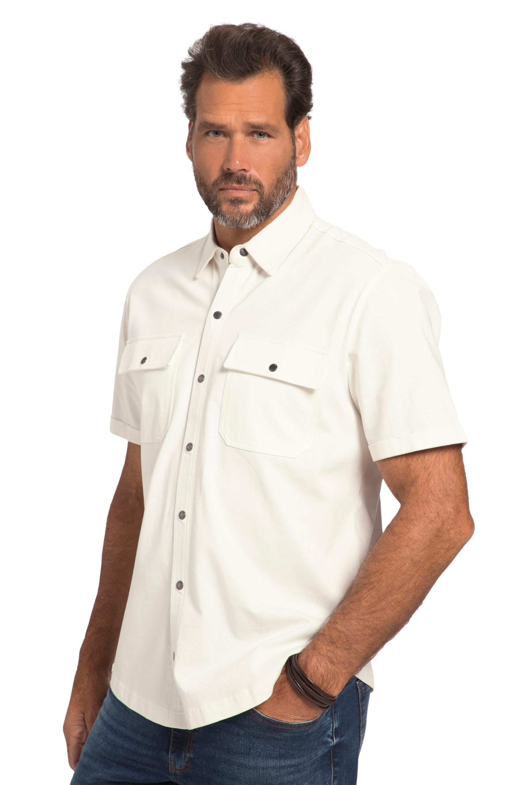 JP 1880 Men's Shirts, Cream White, 3XL