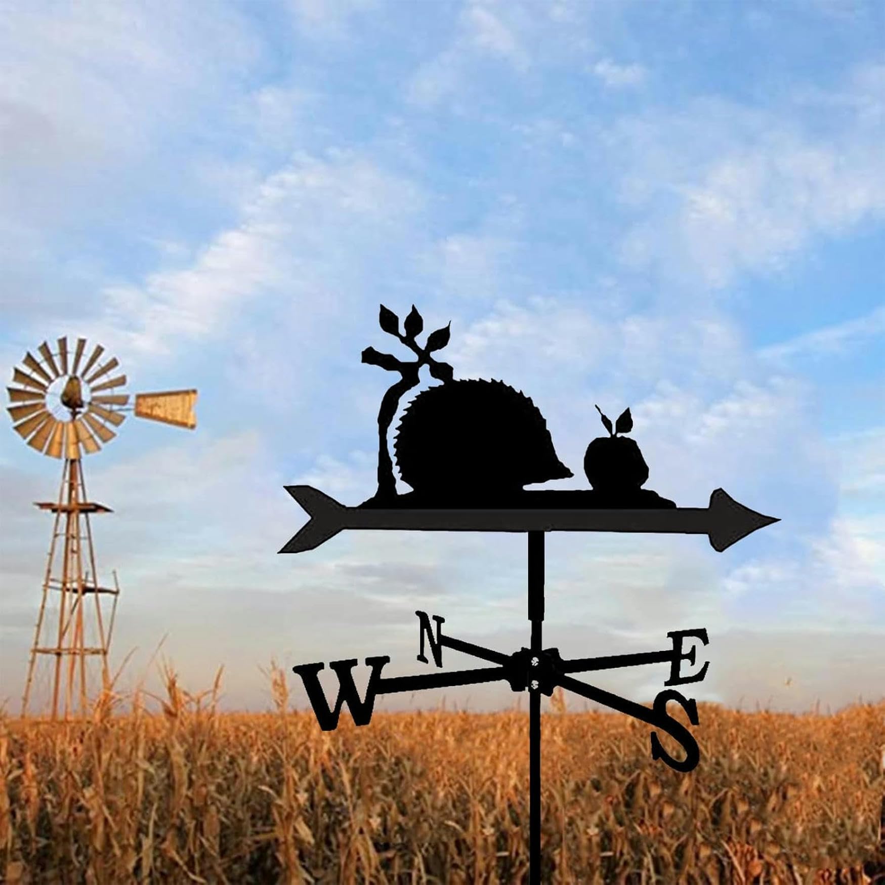 Weathervane Wiatrowskaz ze stali nierdzewnej Narzędzie pomiarowe do domu Wiatrowskaz Retro Wskaźnik kierunku wiatru do dekoracji ogrodu na zewnątrz