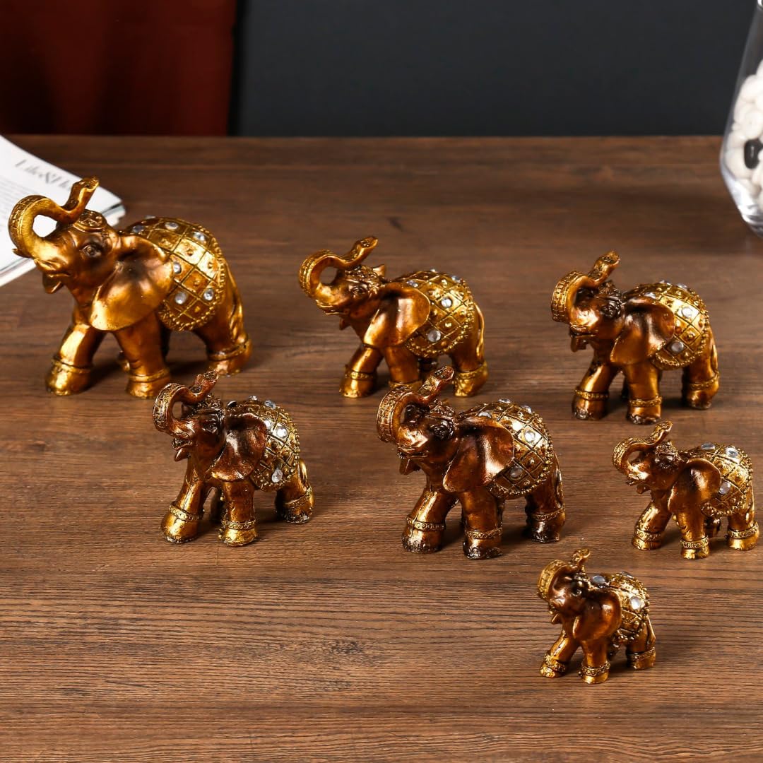 AEVVV Red Popone Elephant Figurines with Pearls