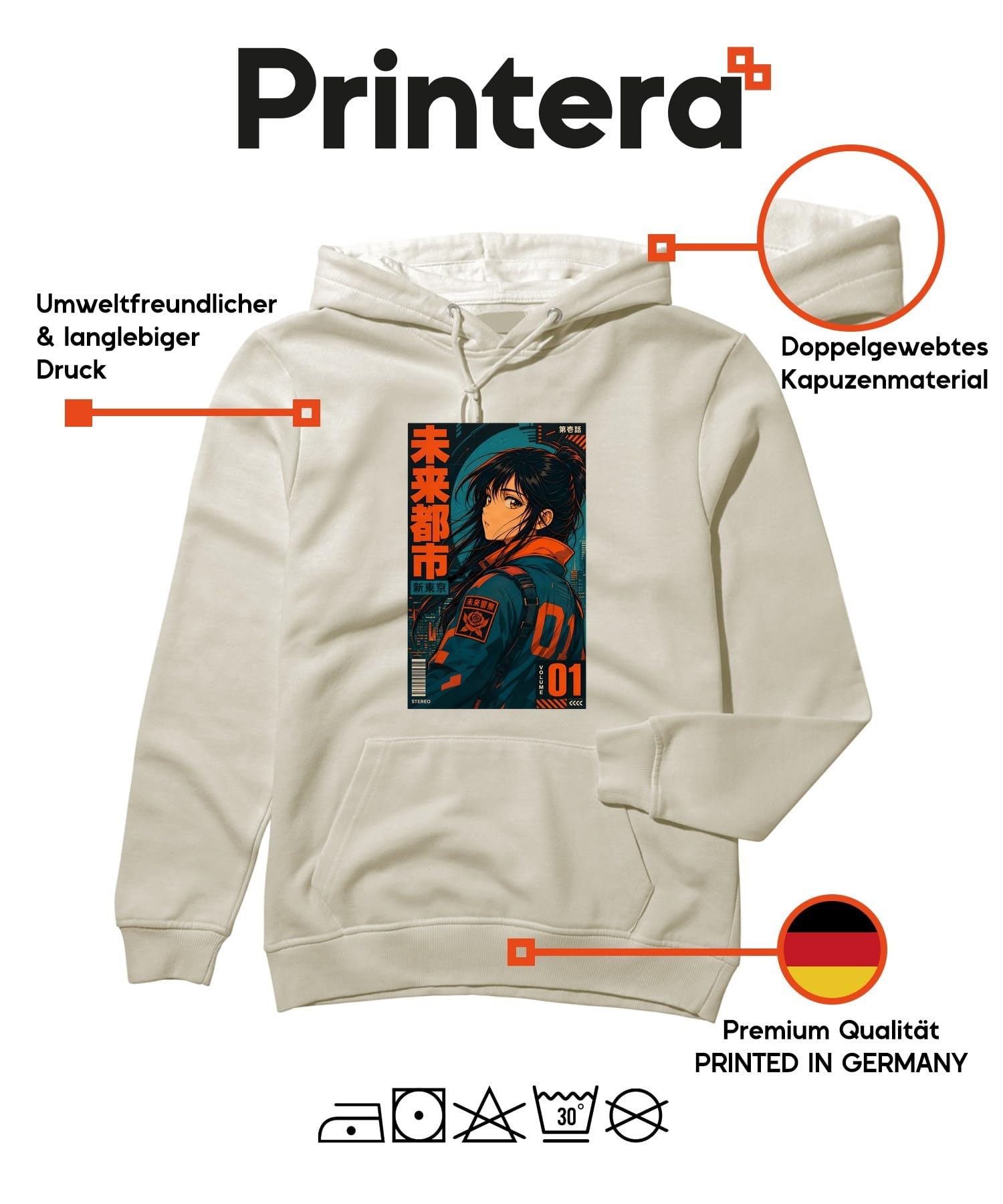 Anime Girl Cyberpunk Future Japan Y2K bluza z kapturem