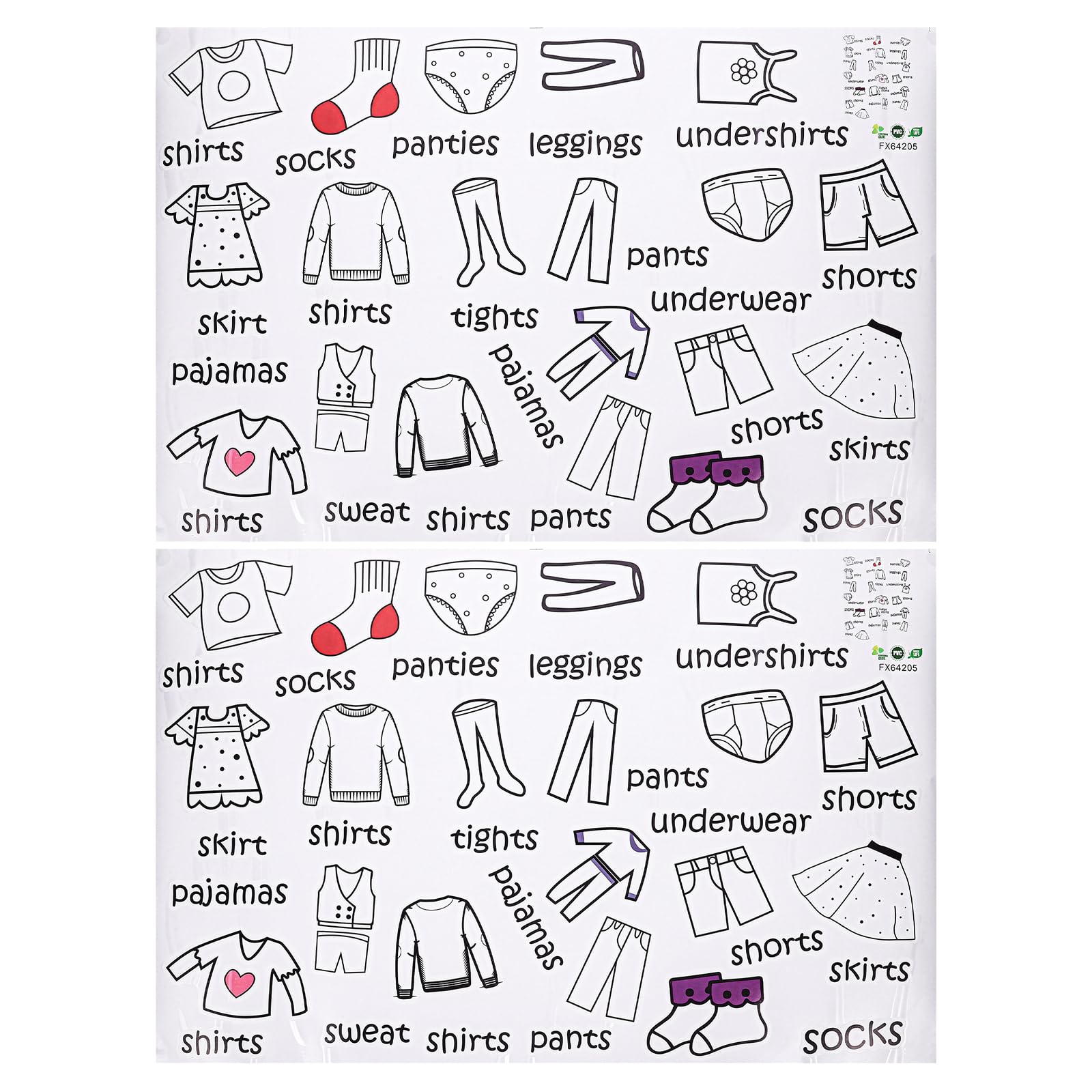 Pegatinas adhesivas para ropa y organización creativa de armarios