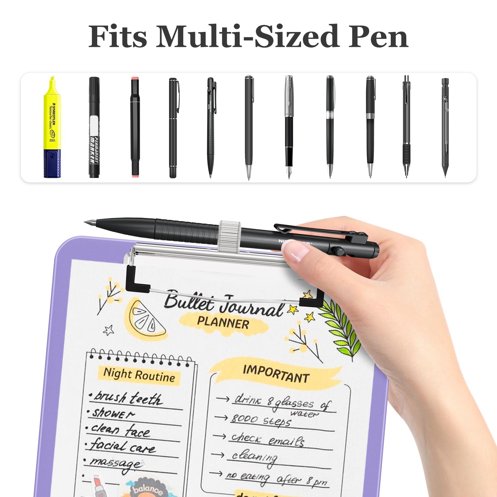 Piasoenc Small Clipboard with Storage, A5 Organization Box with Pen Holder - Image 3