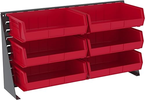 Miniatura 6 de Akro-Mils 98600 - Banco de trabajo de pie con panel de listones de acero resistente, organizador de garaje para montar contenedores de