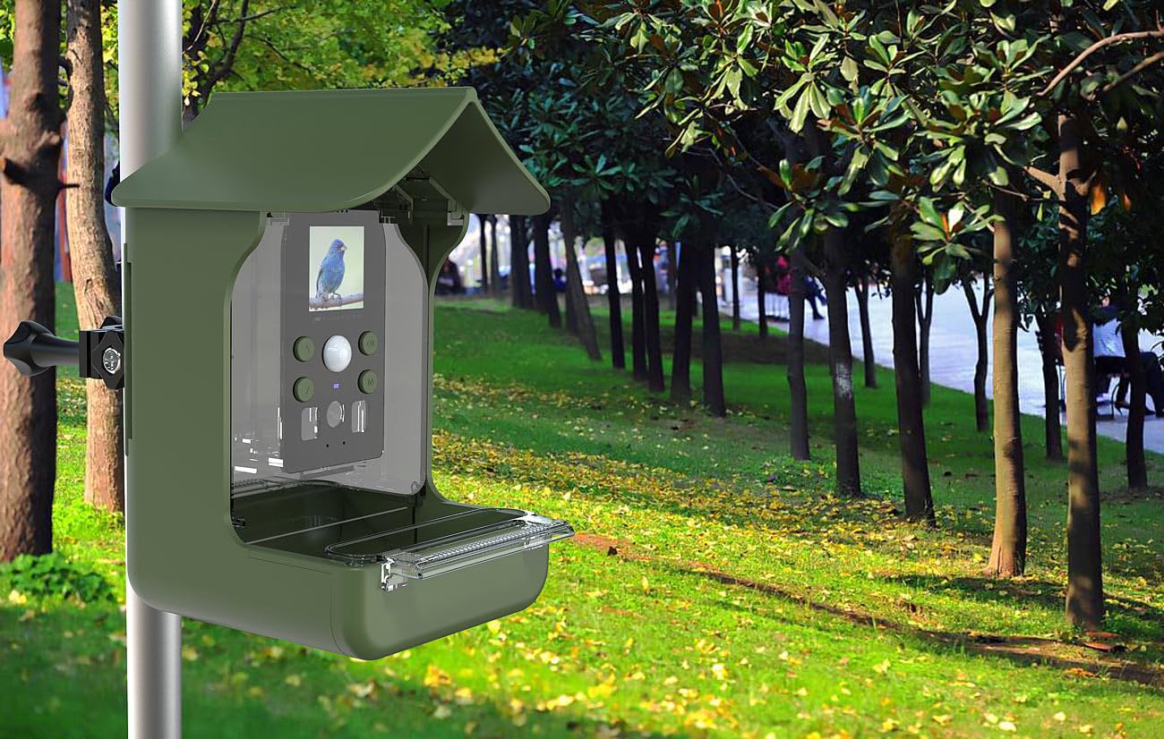 VisorTech Vogelhaus Kamera: Vogelhäuschen & Futterstelle, Full-HD-Kamera, PIR-Sensor, Nachtsicht (Futterhaus mit, Vogelfutterkamera, SD)