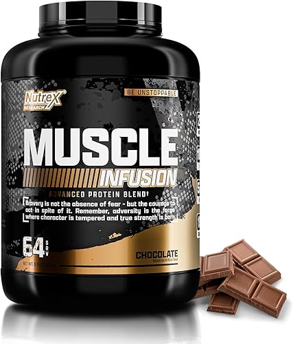 Nutrex Research Proteína de suero en polvo, infusión muscular de chocolate aislado de suero con EAA y Hi BCAA para ganancia muscular, 5 libras,