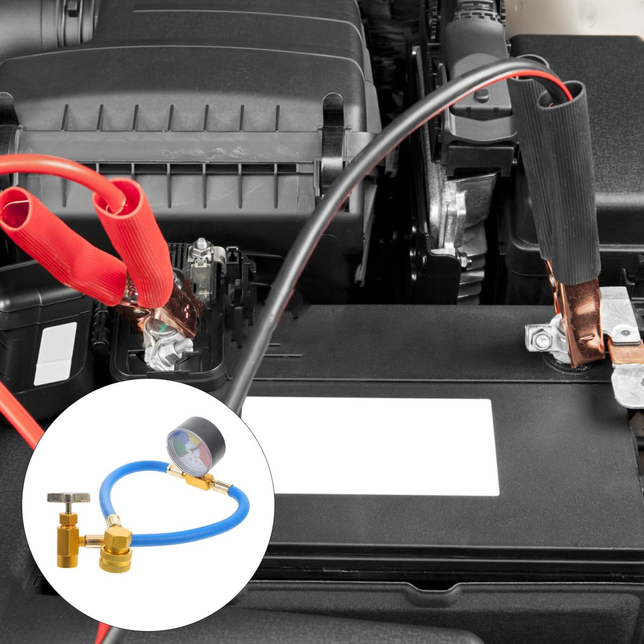 VICASKY Tuyau de Remplissage réfrigérant Métal pour climatiseur R134A avec jauge Voiture R134a Recharge Refrigerant,R134a, Réfrigérant Climatiseur Jauge (1/2 Filetage lAmérique et leurope)