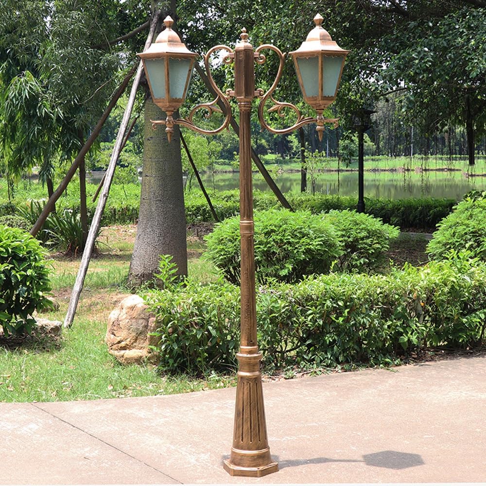 Wysoka Lampa Na Słupie Mosiężnym, Wodoodporna Lampa Na Słupie, Oświetlenie Zewnętrzne Do Ścieżek Ogrodowych,H:118.1inch/300cm