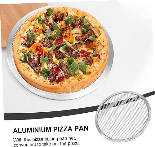 Miniatura 9 de Bandeja de pizza de acero inoxidable de malla de alambre de acero inoxidable Bandeja redonda para hornear pastel de plancha con agujeros, bandeja de