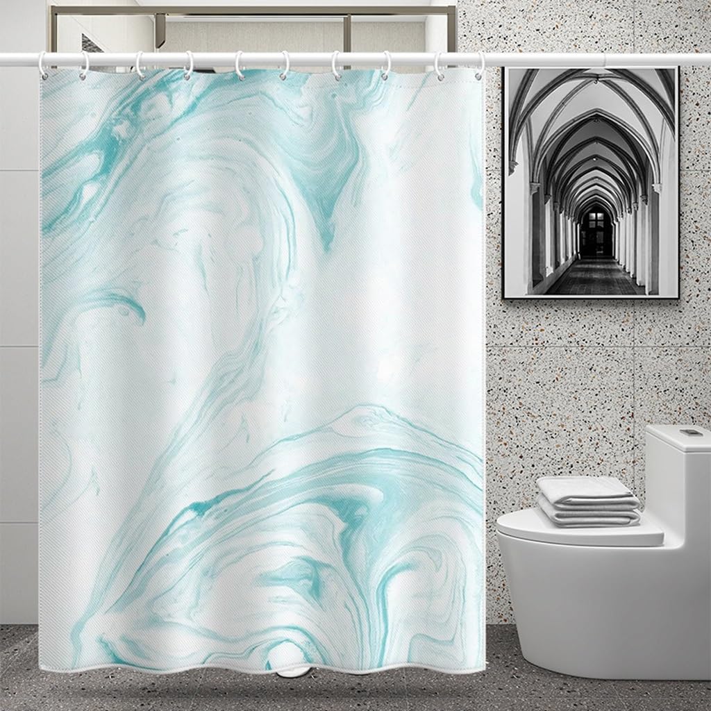 NZPOST Cortina de Ducha de baño Cortinas de bañera Cortina de Puerta de baño de Cocina Cortina Bloqueada de baño Cortina de Ducha Impermeable de poliéster con Ganchos para Ho