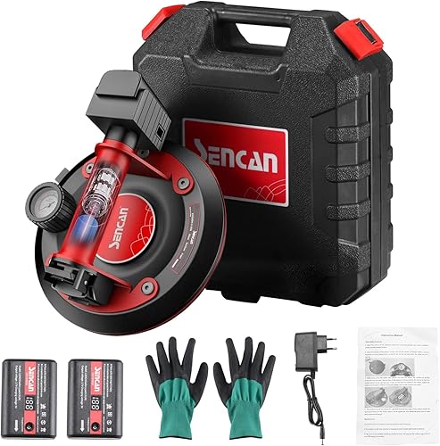 SENCAN Ventosa de vidrio de 8 pulgadas con mango de metal, abrazadera de elevación eléctrica de ventosa al vacío, elevador de vidrio de mano