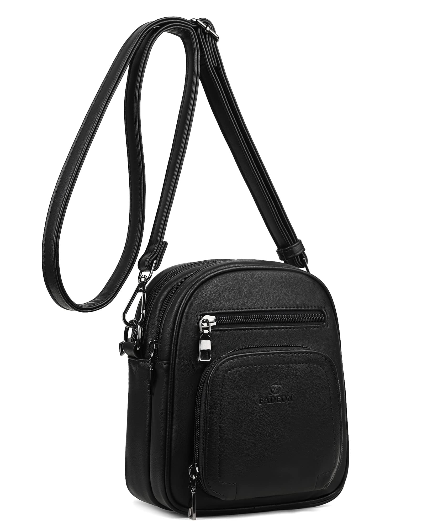 FADEON Small Purses for Women Crossbody Bags Designer PU Leather Mini Cross Body Purse Travel Shoulder Bag Card