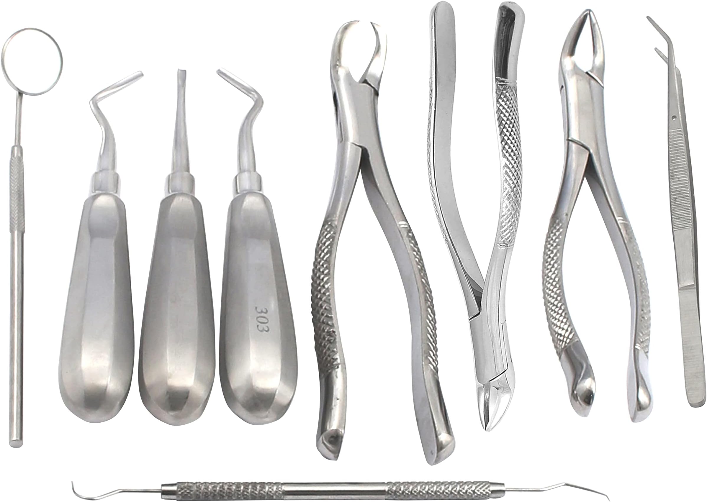 OdontoMed2011® 9 Pcs Basic Dental Extracting Extraction Forceps Elevators Set EX-346