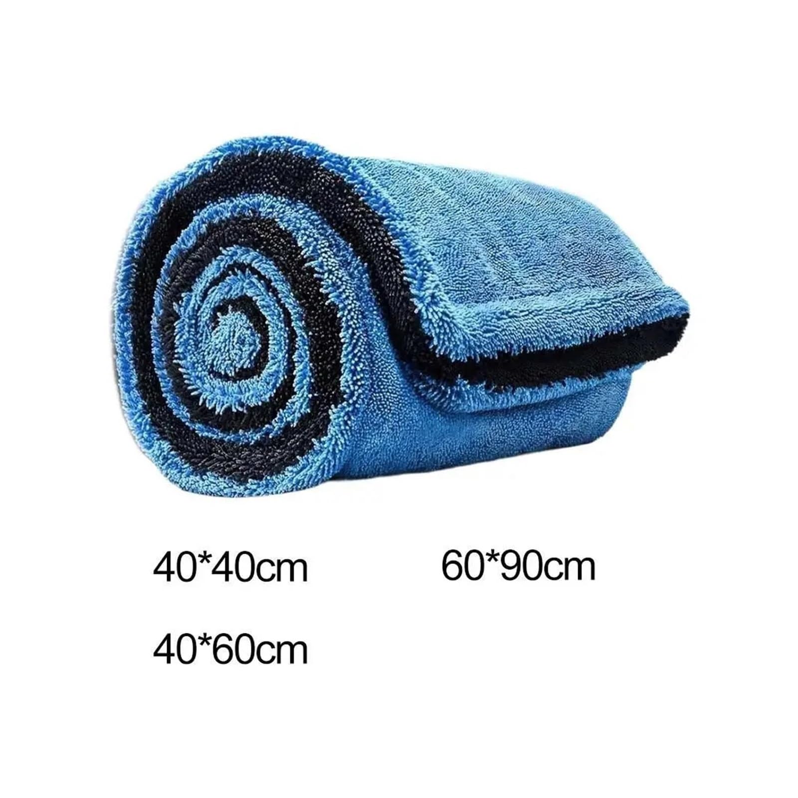 Asciugamano for asciugatura auto in microfibra fronte-retro da 1 pezzo 1000 g/m² - Panno for lavaggio automatico morbido, senza aloni, senza pelucchi, ad asciugatura rapida(BLUE GRAY--60X90CM)