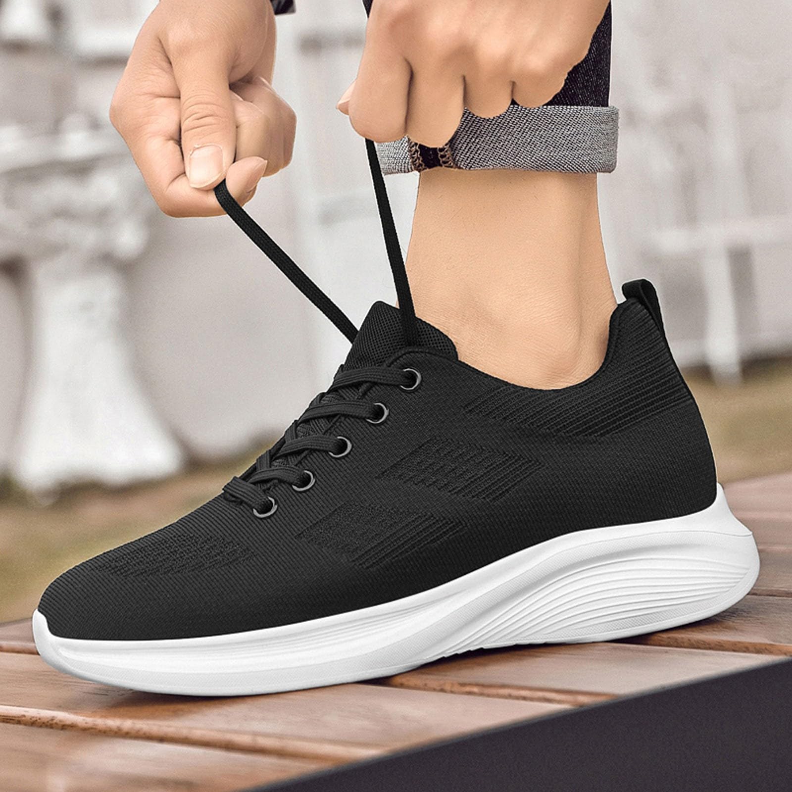 Generisch Scarpe da donna con lacci, comode, antiscivolo, traspiranti, atletiche, da allenamento, casual, in rete traspirante