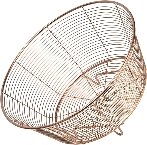 Miniatura 7 de Colador de oro de acero inoxidable, cesta de drenaje de fondo plano de frutas, colador de metal para alimentos de oro rosa para frutas y verduras