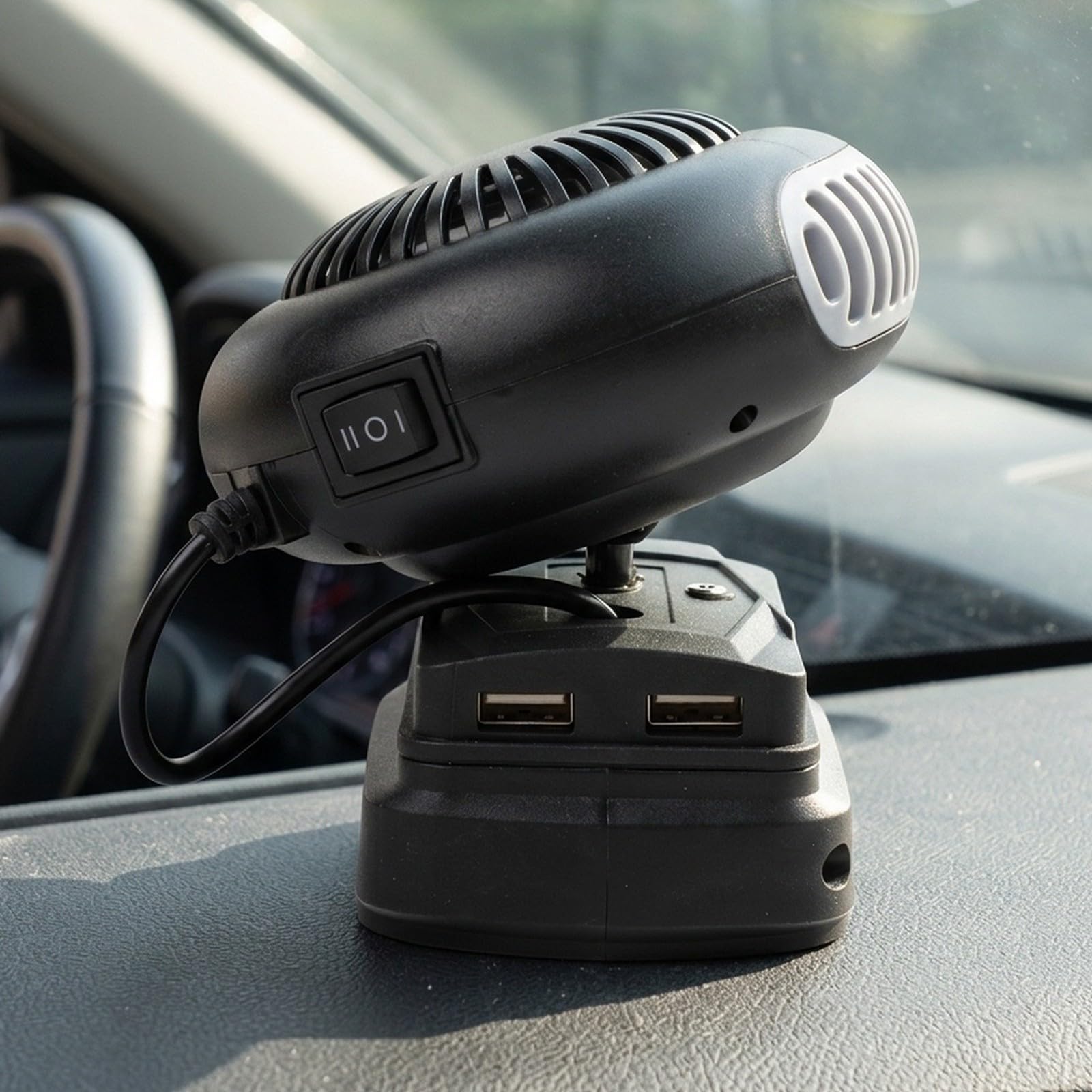 Chauffage portable rechargeable pour voiture, chauffage d'appoint sans fil USB avec chauffage rapide et sécurité anti-basculement, pour dégivrage du pare-brise (C)