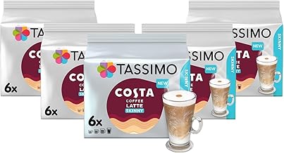 Tassimo Costa Skinny Latte Coffee Pods (Pack of 5, Total 60 Pods, 30 Servings)