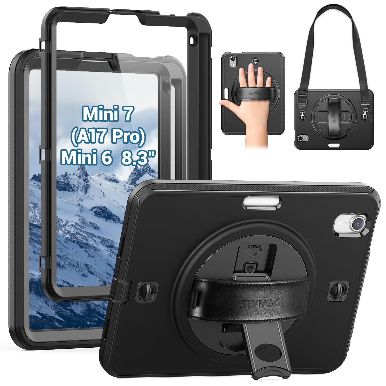 Amazon.com: SEYMAC Case for iPad mini 7 (A17 Pro) /Mini 6 8.3 Inch