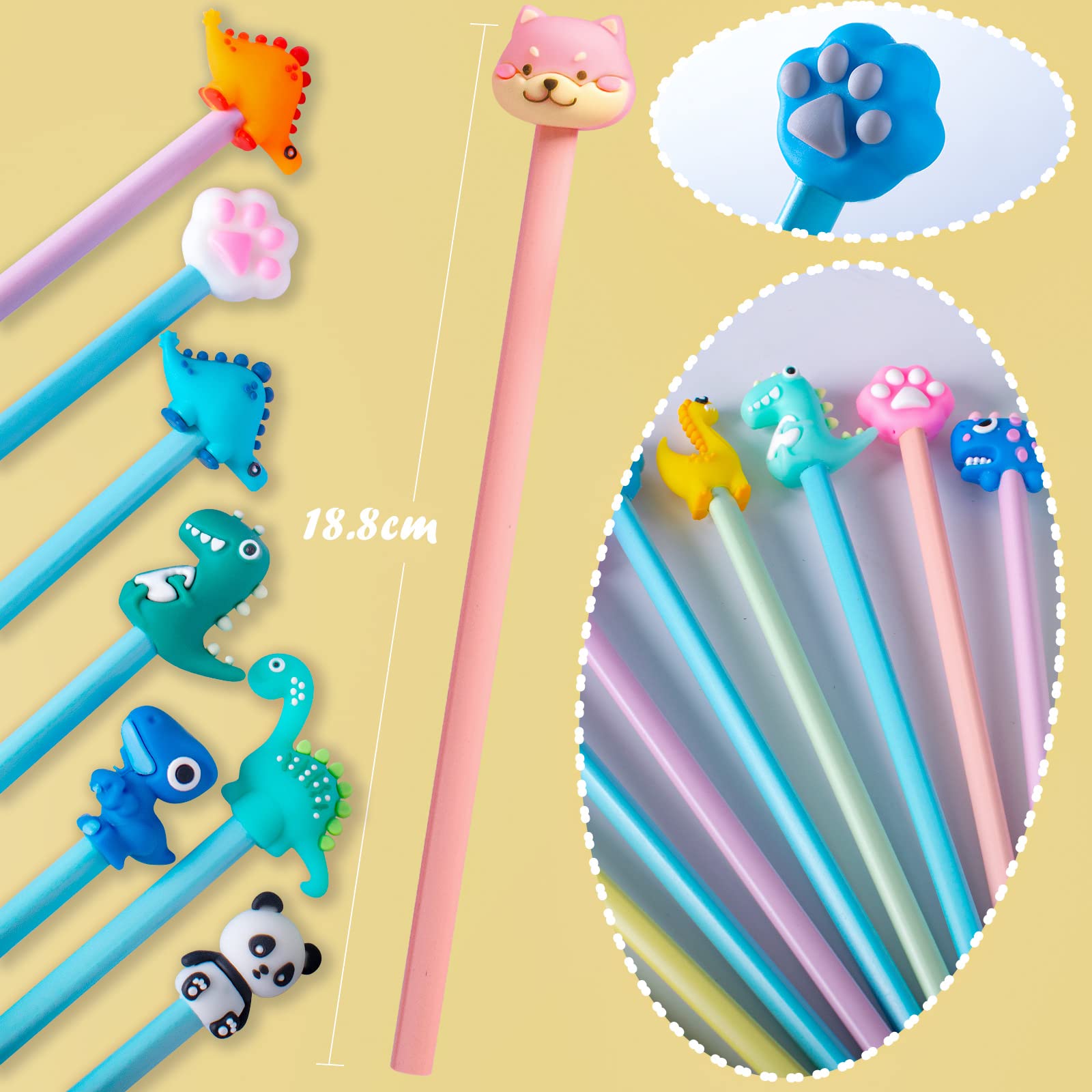 38 Pezzi Matite Animali Colorate Regalo, Gadget Compleanno Pensierini per Bambini Dopo Festa