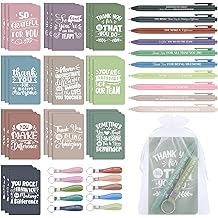 BESARME 30 Sets Employee Appreciation Gifts Bulk Staff Thank You Gifts Bulk Motivational Pens with Mini Notebook, Keychain and Gift Bags Inspirational Gift for Office Coworkers Teacher