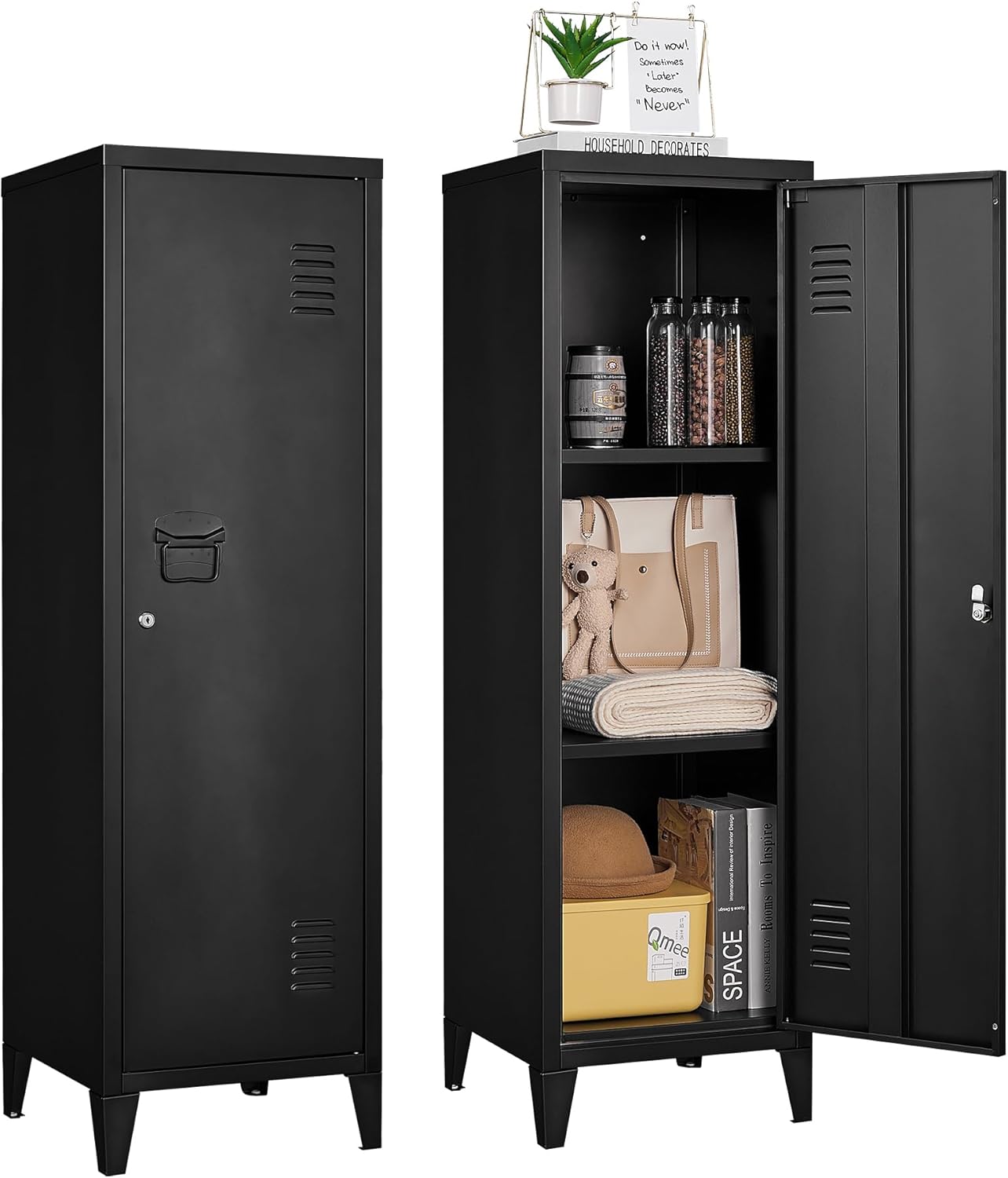 ZAOUS Locker Storage 1 Door Metal Locker, Storage