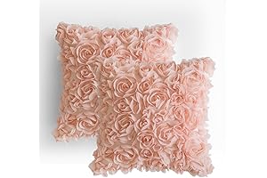 MIULEE 3D Chiffon Rose Flower Pillow Covers (2-Pack)