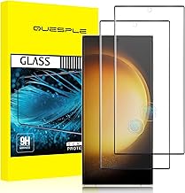 QUESPLE [2 Stück] Panzerglas Schutzfolie für Samsung Galaxy S23 Ultra, Anti-Kratzen, HD Klar Blasenfreie Samsung S23 Ultra Schutz Gehärtetem Glas Displayschutzfolie, Fingerabdruck-ID Unterstützen