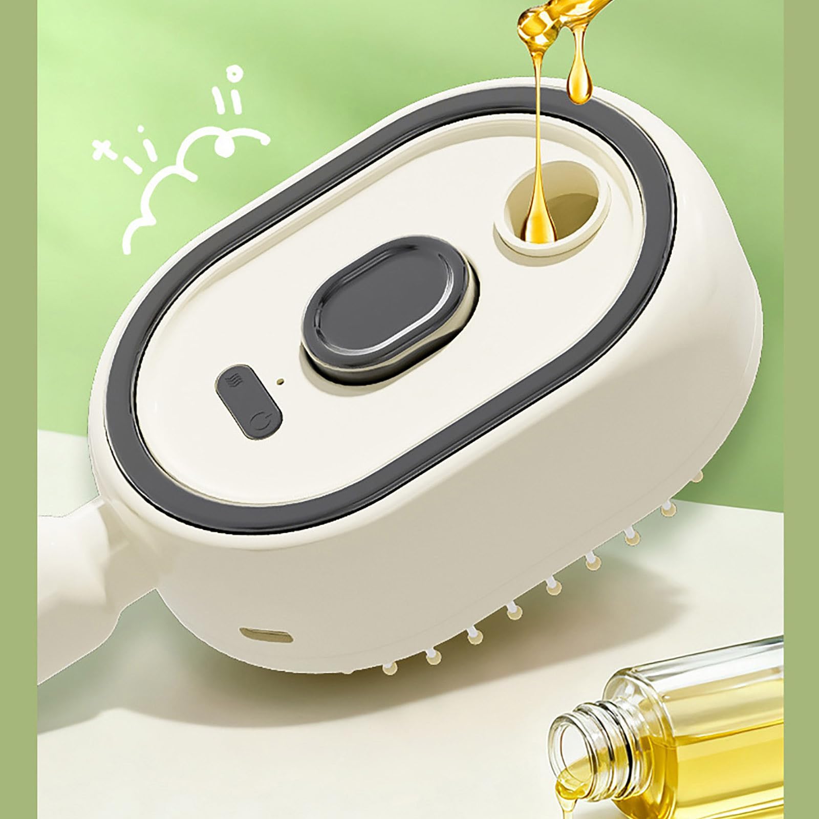 Générique Brosse À Vapeur Électrique, Fer À Lisser À Vapeur Rechargeable avec Spray, Peigne Démêlant Antistatique 3 en 1 Et Massage À Coussin d'air, Outil De Coiffure Portable sans Fil
