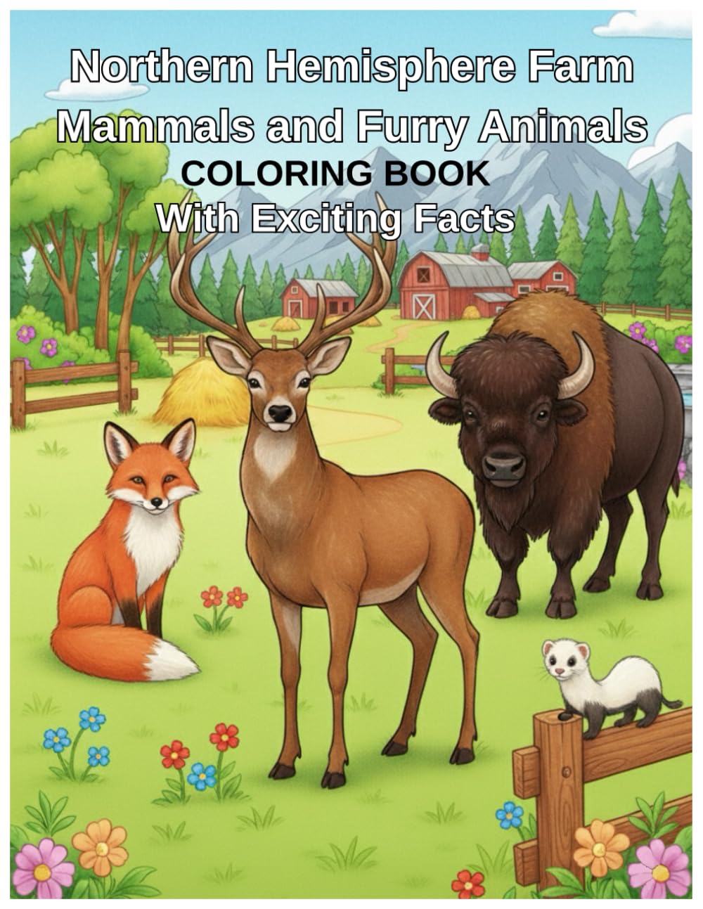Northern Hemisphere Farm Mammals and Furry Animals coloring book with exciting facts (Farms of the world coloring books with exciting facts)