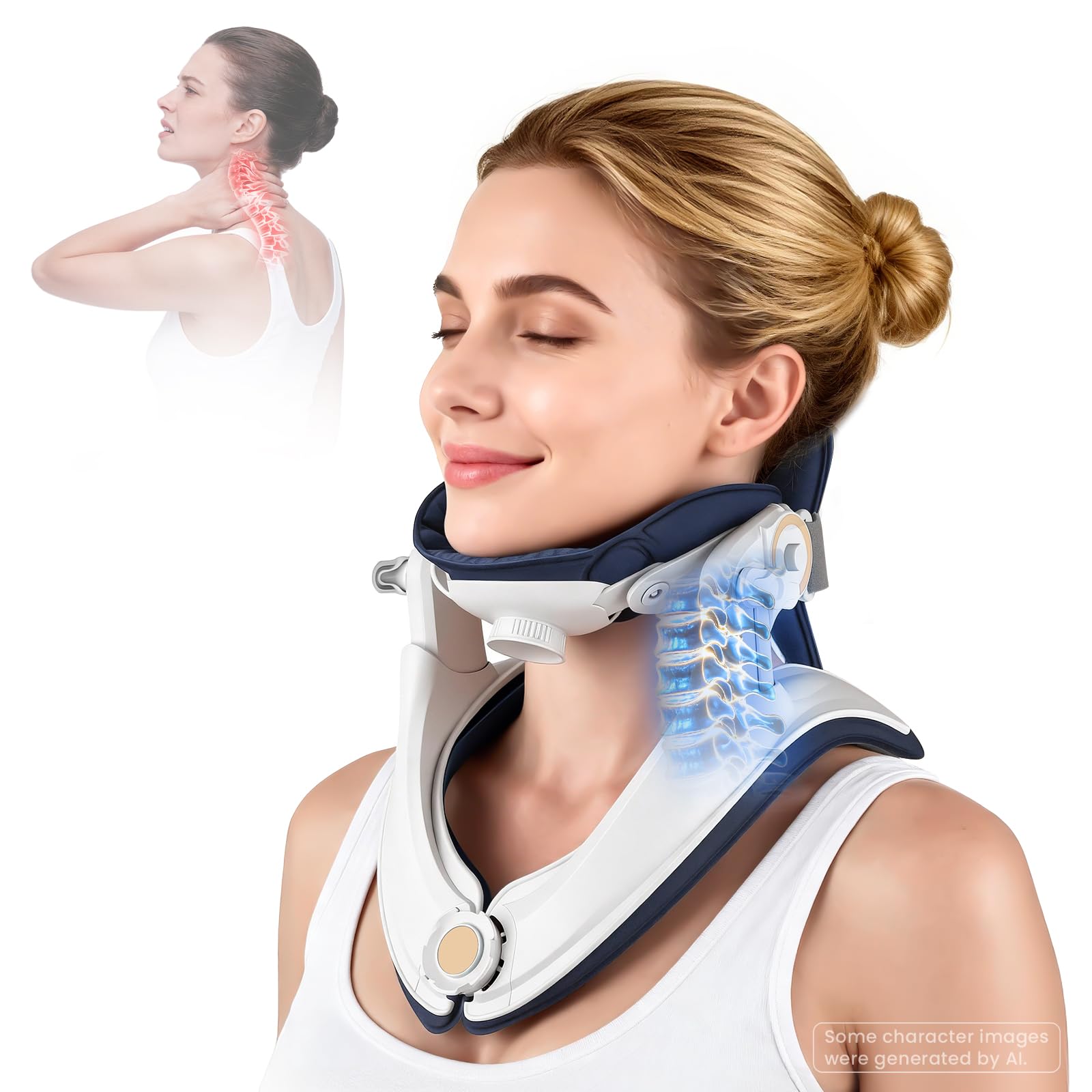 Photo 1 of Neck Stretcher Cervical Traction Device - Adjustable Lightweight Neck Support Brace for Cervical Spine Decompression,Pain Relief Neck Decompression Tension Relief, FSA Eligible HSA Eligible