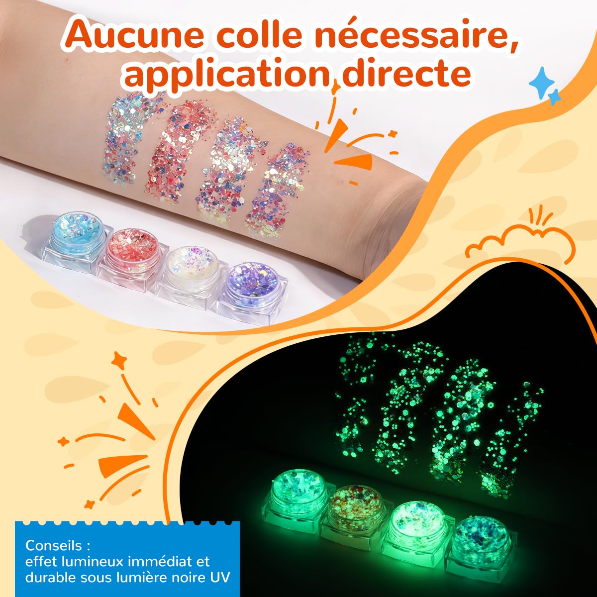 Bledras Kit Tatouage Paillettes Enfant Filles, 31 Couleurs de Paillettes Tatouage Ephemere, 6 Stylos à Paillettes, 178 Pochoirs, Tatouage Enfant pour Carnaval, Noël, Maquillage de fête Masquée